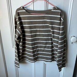 Old Navy like-new white and taupe striped top